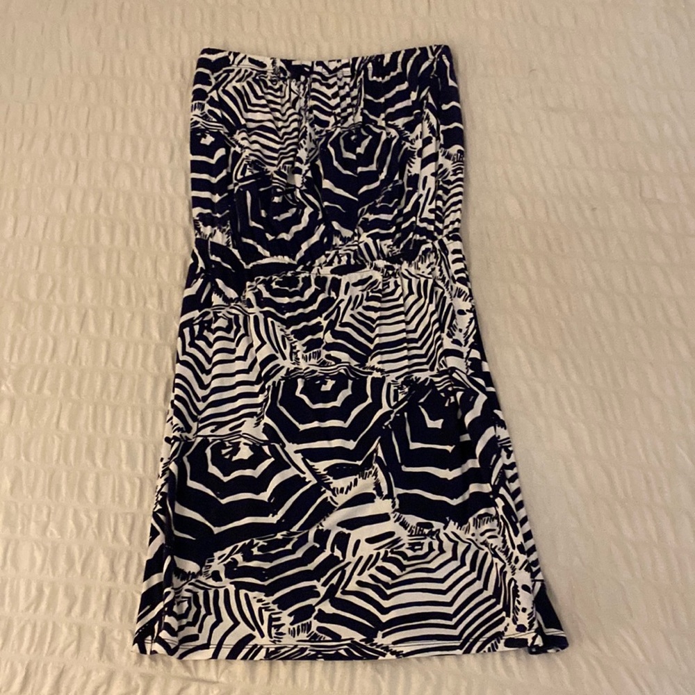 Strapless Lilly Pulitzer dress-Navy blue and white